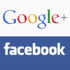 Logotipos de las redes sociales Google+ y Facebook