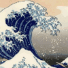 Cuadro de Hokusai de un tsunami