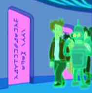 Fry, Bender y Lila navegando virtualmente por Internet
